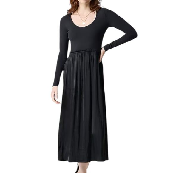 J. Crew Factory Dresses & Skirts - NWT J. Crew Mixed Knit Black Long Sleeve Midi Dress Size Small